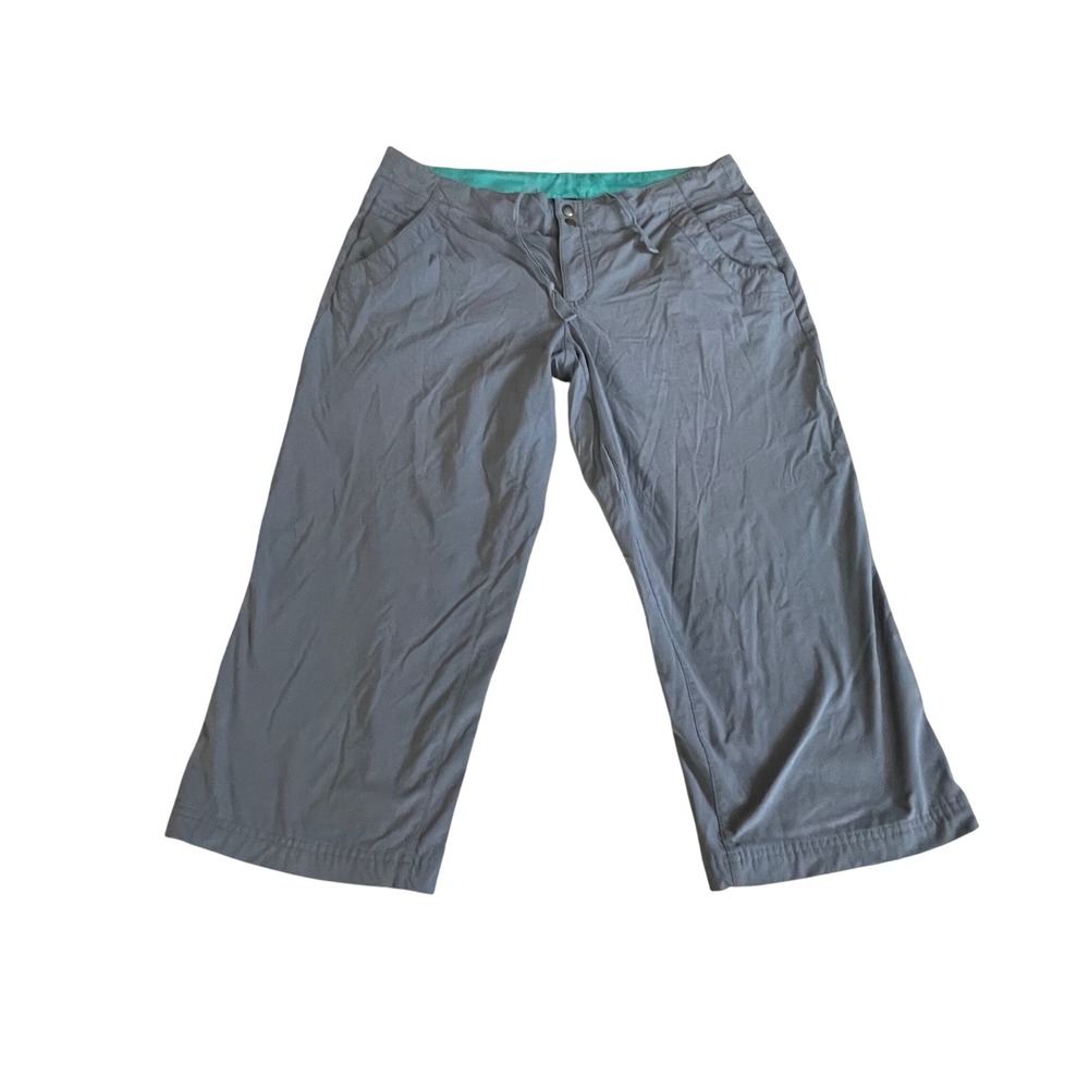 Eddie Bauer First Ascent Womens 14 Hiking Capri Pants Slate Blue Stretch Outdoor